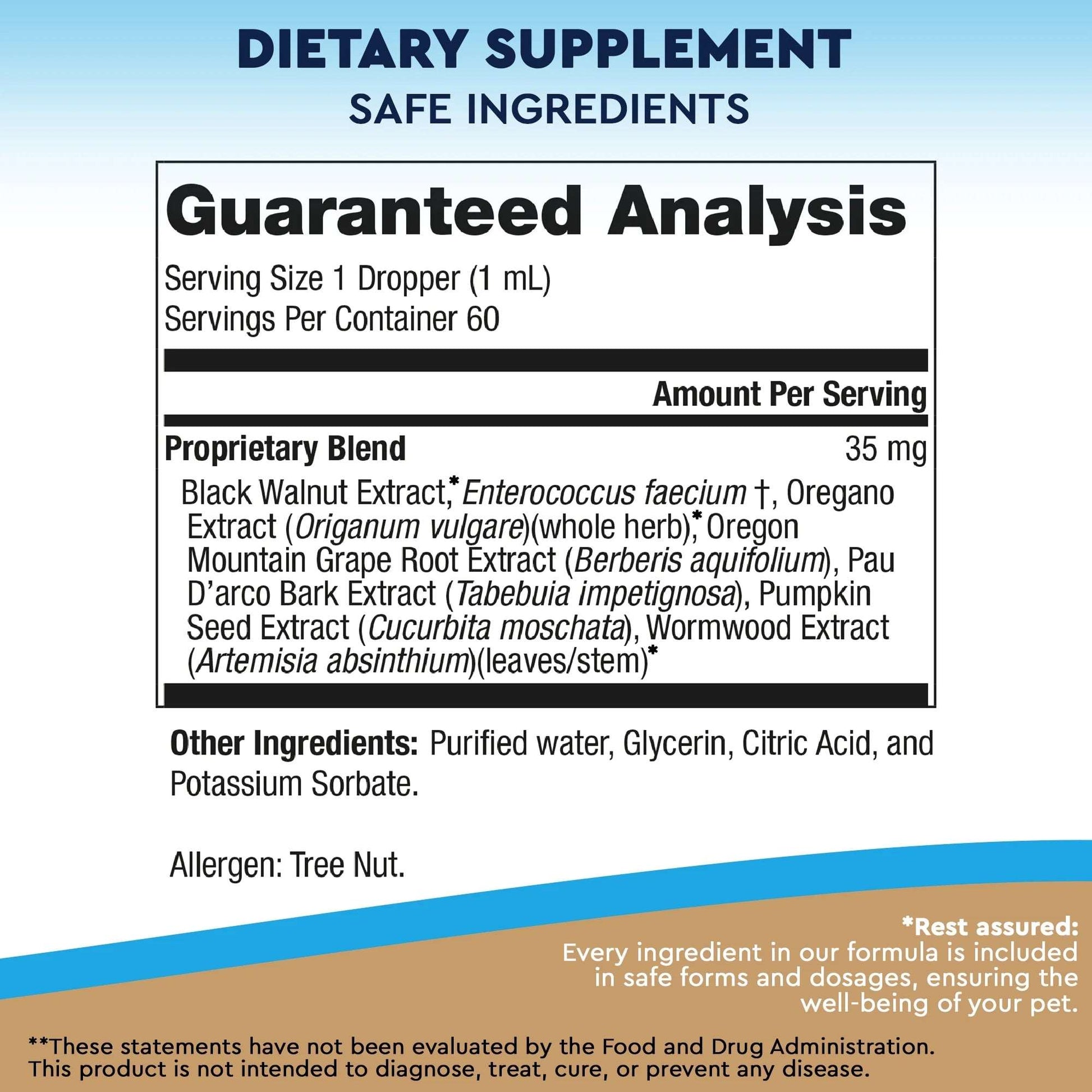 Dewormer for Dogs & Cats - Made in USA - Effective against Tapeworms Hookworms Roundworms Whipworms - Natural Worm Treatment for Kitten & Puppy