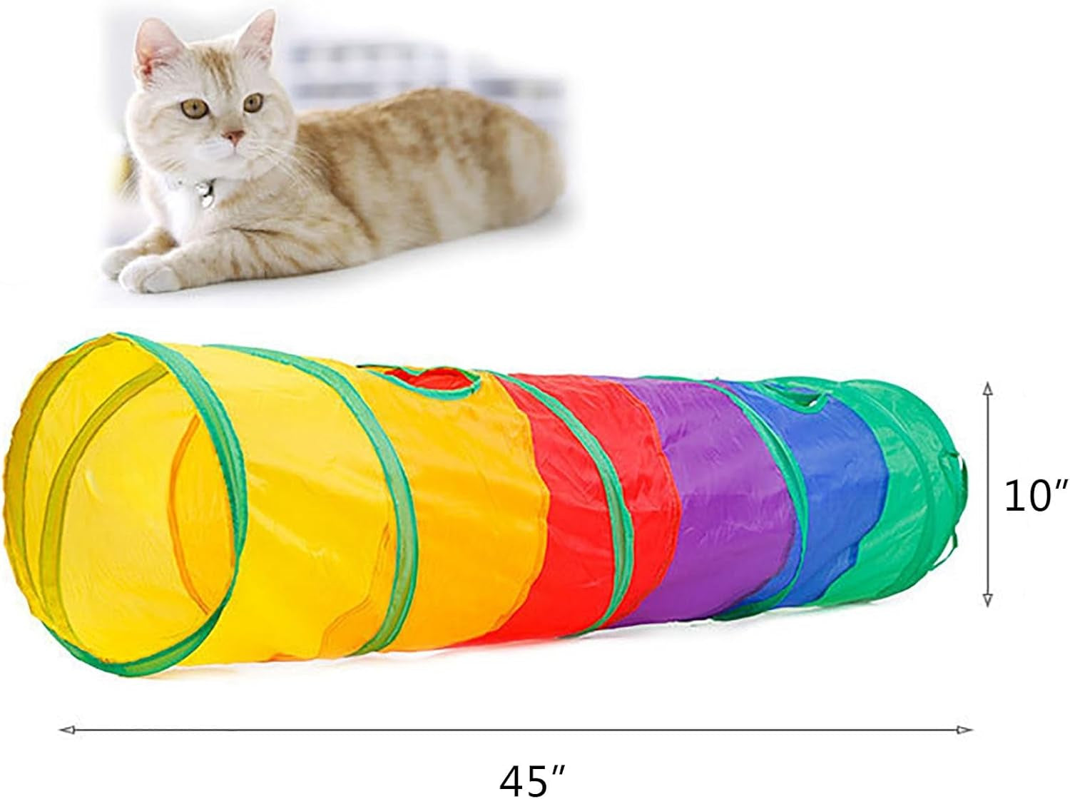 Cat Toys for Indoor Cats Interactive, 25 Assorted Cat Stuff Toys Pack Including Crinkle Tunnel Ball Wand Teaser Feather Mouse Mice Spring Assortment Kit for Cats Kittens Rabbits Puppies